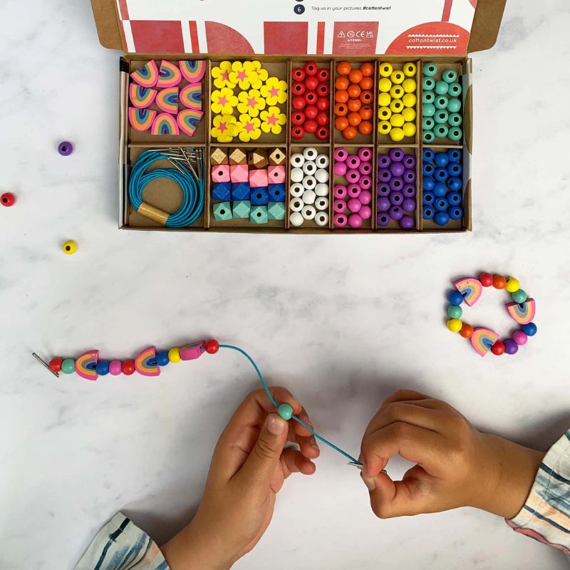 Cotton Twist Bracelet Making Kit - Rainbow Colours